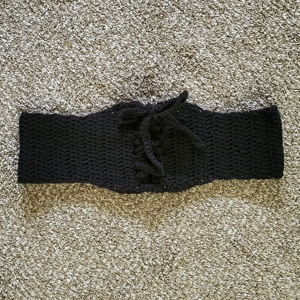 Crochet Black Corset Belt